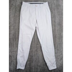 Primo Pants Men's 29x29 White Golf Jogger Stretch Zip Ankle Cuffed Performance
